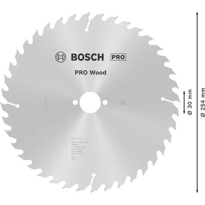 Bosch - Kreissägeblatt PRO Wood Kreissägeblatt, 2608640444 254 x 2,8 x 30 mm