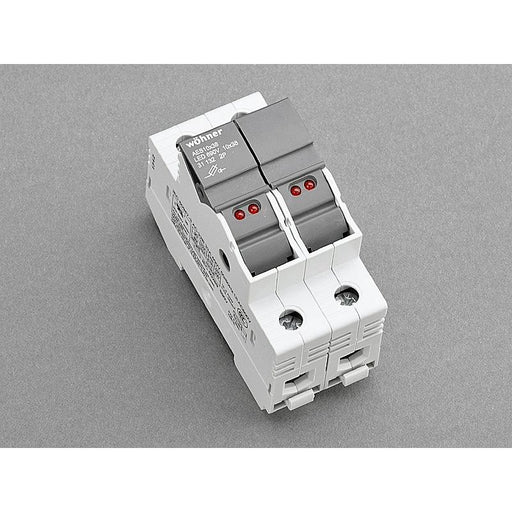 Wöhner - Halter für zylindrische Sicherung Halter mit LED 31132 10x38/2P, 32A − 6 Stück