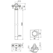 DEHN - Distanzhalter für Blitzschutz Distanzhalter DH PAE 18 #105466 D16mm L1000mm