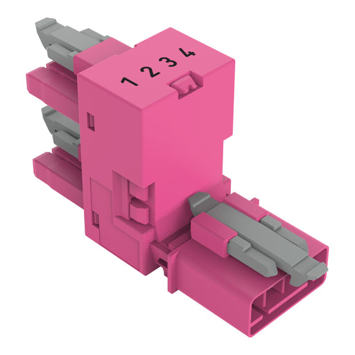 WAGO - Kompaktverteiler für steckbare Gebäudeinstallation h-Verteiler 4-polig 890-1783 Kod. B,pink − 50 Stück