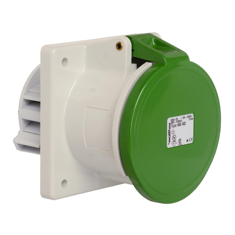 Walther Werke - CEE-Anbausteckdose (IEC 60309) Anbaudose gerade 63A 460402 4P >50-500V 2h IP44