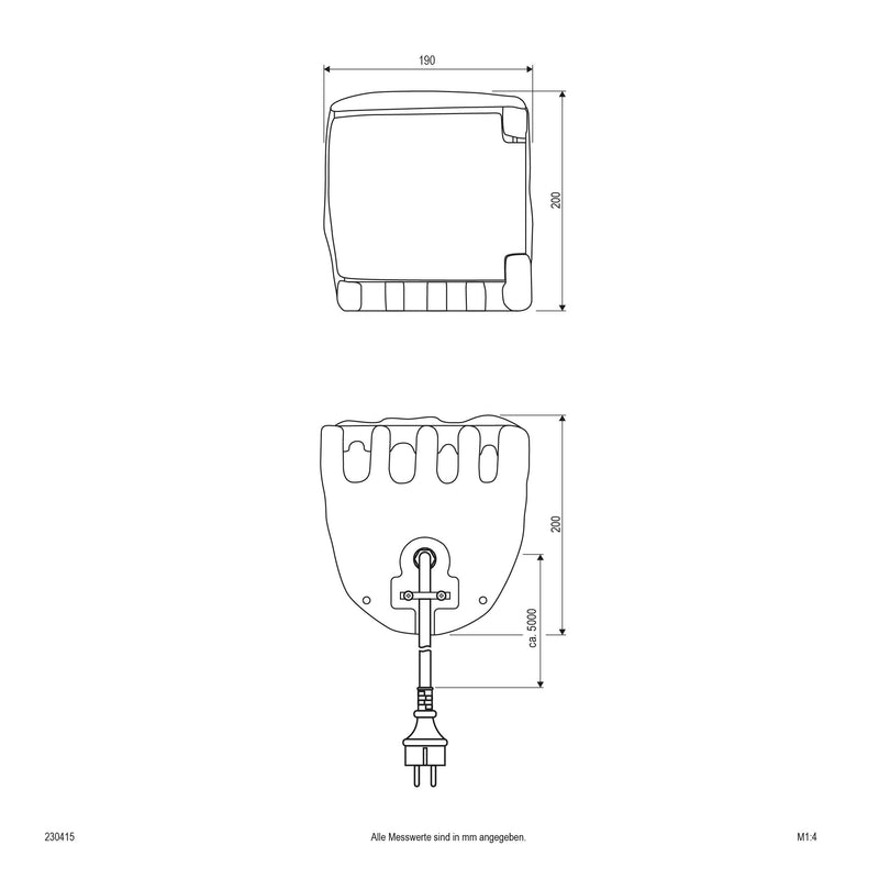 EVN Lichttechnik - Licht-/Energiesäule Energieverteiler 4-fach 230415 IP44-230V-3680W/16A
