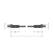 Turck - Rundsteckverbinder, feldkonfektionierbar (Industriesteckverbinder) Leitung für Industrial RJ45S RJ45S 841-10M Ethernet