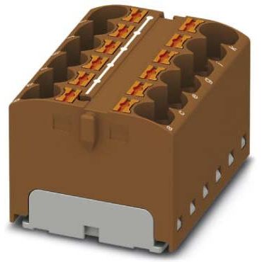 Phoenix Contact - Durchgangs-Reihenklemme Verteilerblock PTFIX 12X4 BN 32A, 0,2-6qmm, braun − 8 Stück