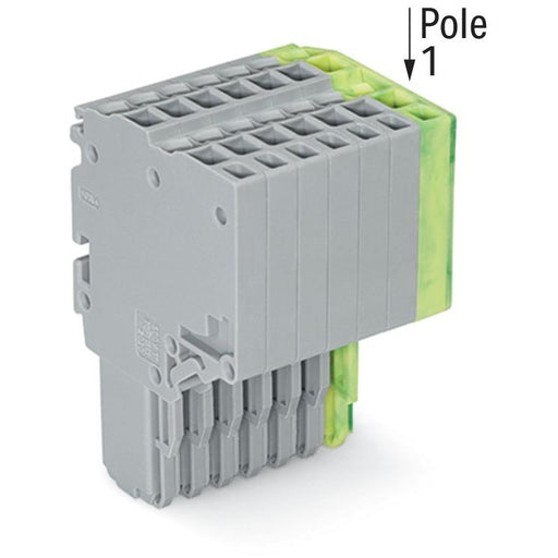WAGO - Ein- und mehrpolige Klemmenleiste 2-Leiter-Federleiste 2020-208/000-036 1,5mm²,gr/gn-ge − 25 Stück