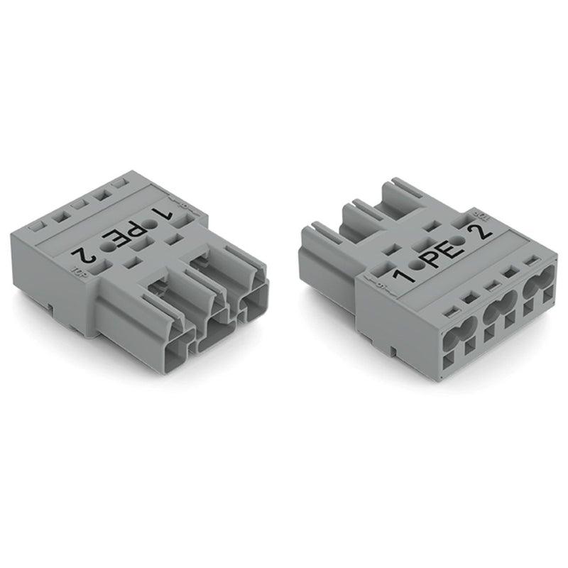 WAGO - Steckverbinder für steckbare Gebäudeinstallation Stecker 3-polig 770-253/062-000 Kod. B,grau − 100 Stück