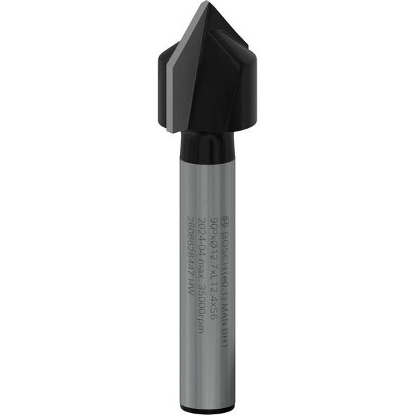 Bosch - Fräser PRO V-Nutfräser, 90° x 2608628447 12,7, Schaft 6 mm