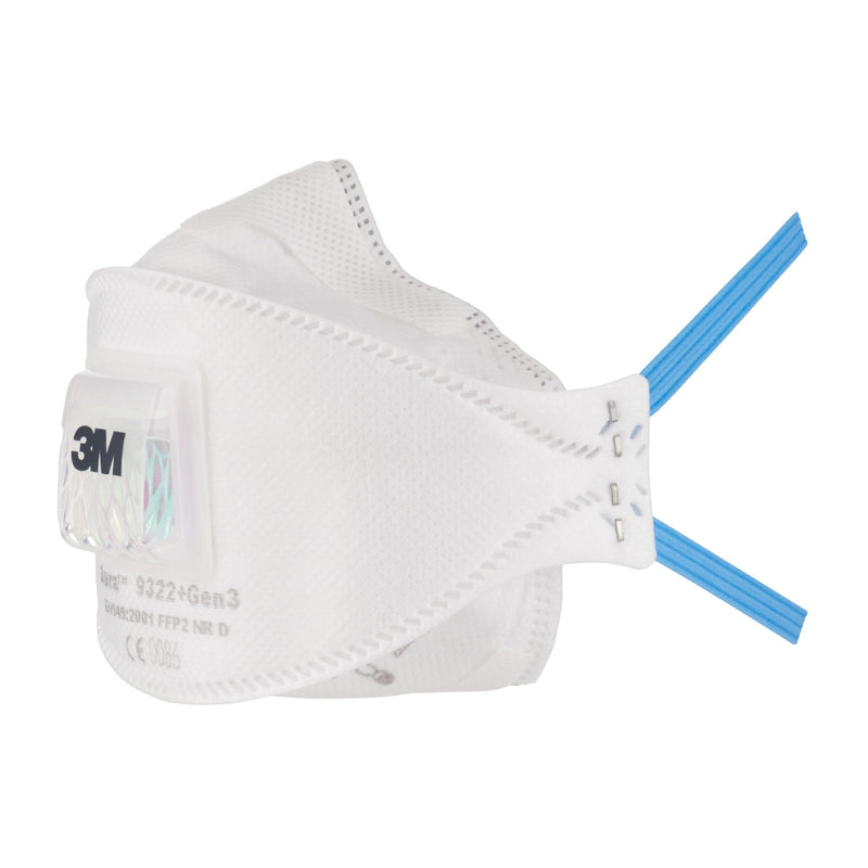 3M - Staubschutzmaske Aura Atemschutzmaske Gen3 9322+GEN3 (VE10) FFP2,mit Atemventil − 12 Packung
