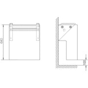 ABN - Sockel/Sockelelement (Schaltschrank) KVS-Wandkonsole Gr.0 FB2 SX011 4Schieber,Höhe 640mm