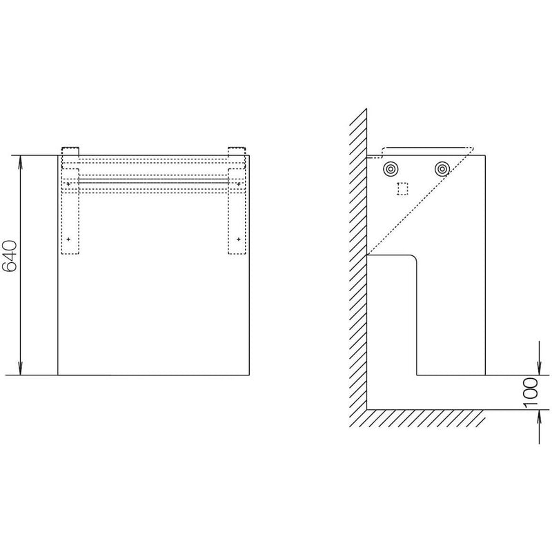 ABN - Sockel/Sockelelement (Schaltschrank) KVS-Wandkonsole Gr.0 FB2 SX011 4Schieber,Höhe 640mm
