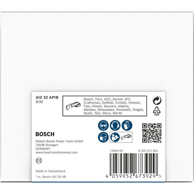 Bosch Power Tools - Blatt für Oszillierer PRO AIZ 32 APIB Blatt für 2608666240VE(50) Multifunktionswerkze  − 1 Packung
