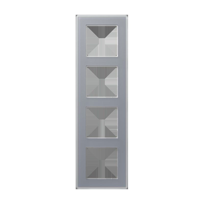 Jung - Abdeckrahmen Glasrahmen 4fach AV 584 GLM KG kristallgrau