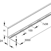 Niedax - Trennwand für Kabeltragsystem Trennsteg RW 110 E5 98x3000mm − 3 Meter