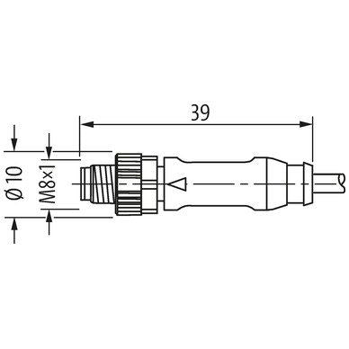 Murrelektronik - Konfektioniertes Sensor-Aktor-Kabel Verbindungsleitung 7000-88021-2300150 M8 St. 0° / M8 Bu. 9