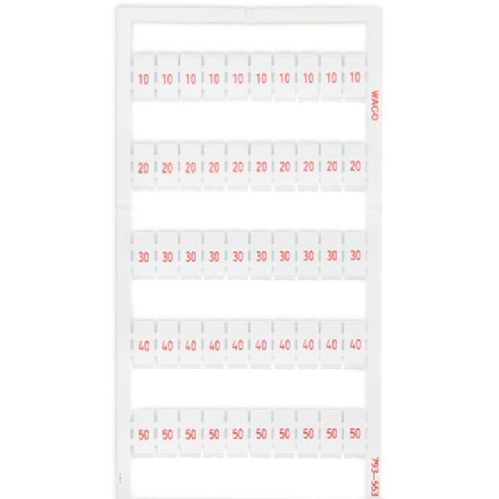WAGO - Klemmenmarkierung WMB-Bezeichnungssystem 793-553 W: 10-50 (20x) − 5 Stück