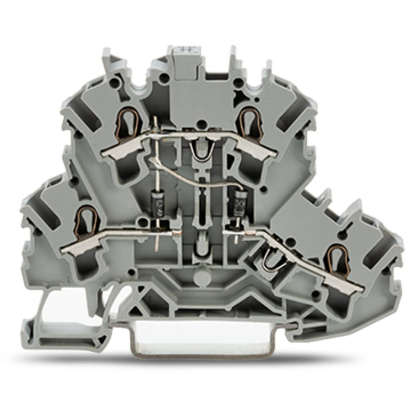 WAGO - Bauelement-Reihenklemme Bauelementklemme 2002-2214/1000-490 2 Dioden 1N4007,grau − 50 Stück