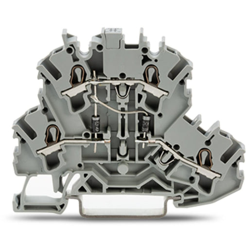 WAGO - Bauelement-Reihenklemme Bauelementklemme 2002-2214/1000-490 2 Dioden 1N4007,grau − 50 Stück