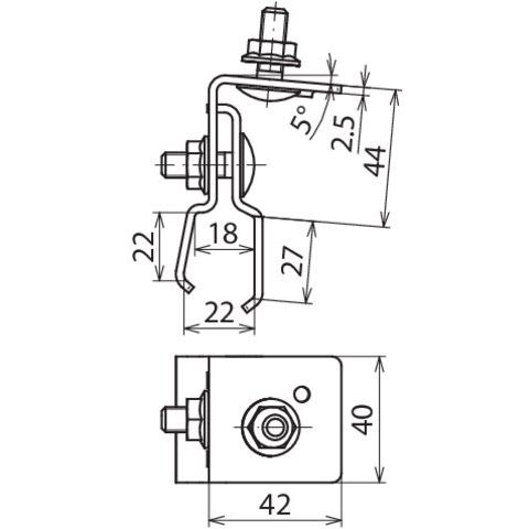 DEHN - Zubehör/Ersatzteile für Erdung und Blitzschutz Halter für Metalldach HAM8KF18.22V2A