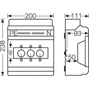 Hensel - Sicherungskasten Sicherungsgehäuse KV 9325 3x25A Diazed DII E27