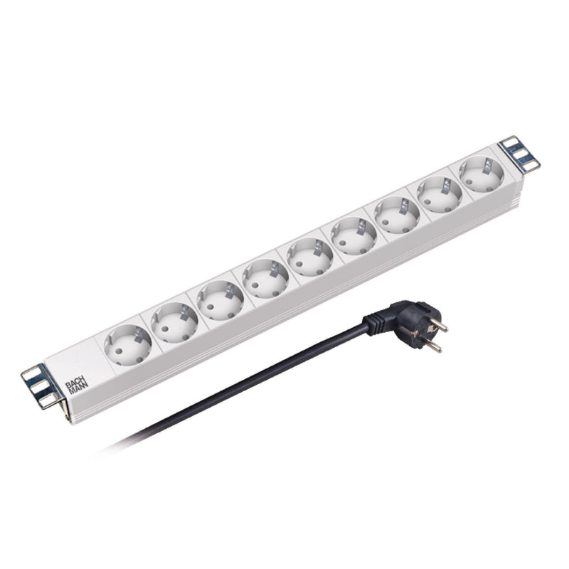 EFB-Elektronik - Mehrfachsteckdose Steckdosenleiste 19Zoll 691685 1HE, 9f., RAL7035