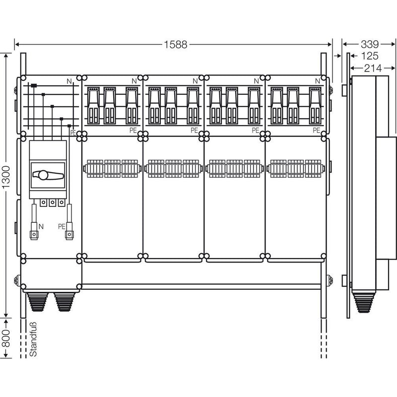 Hensel - Verteilerschrank für Energieversorgung Ladeverteiler Mi EV 43kW 12000 b. z. 12 Ladepunkte
