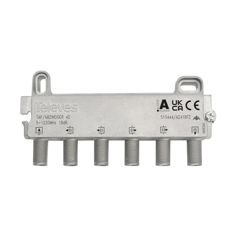 Televes - Abzweiger und Verteiler Abzweiger 4f. AZ418FZ 5-1218 MHz AD: 18 dB