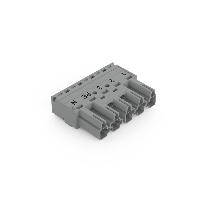WAGO - Steckverbinder für steckbare Gebäudeinstallation Stecker 5-polig 770-255/062-000 Kod. B,grau − 50 Stück