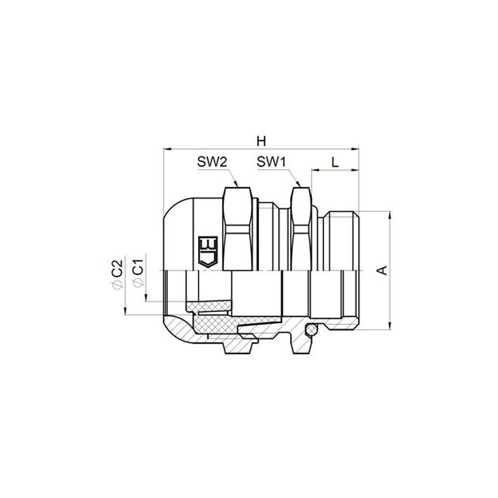 Jacob - Kabelverschraubung K252-1032-00 WADI one − 25 Stück