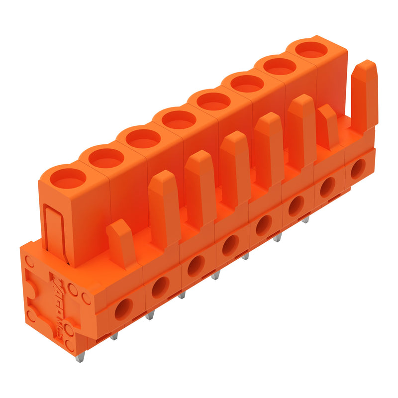 WAGO - Leiterplattensteckverbinder THT-Federleiste gerade 232-168 Maß 5,08mm,orange − 50 Stück