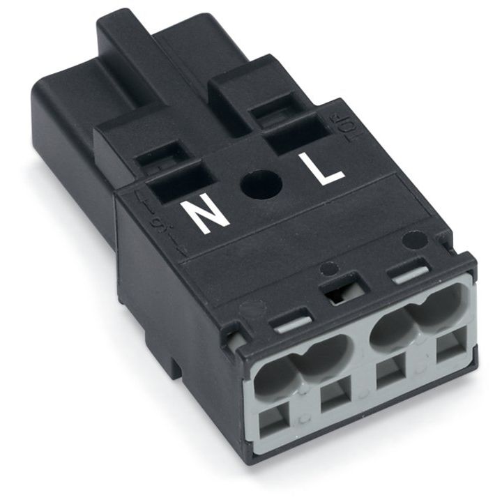 WAGO - Steckverbinder für steckbare Gebäudeinstallation Stecker 2-polig 770-212 Kod. A,schwarz − 100 Stück