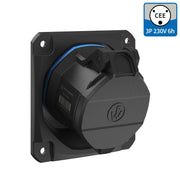 Walther Werke - CEE-Anbausteckdose (IEC 60309) CEE NEO Anbaudose schräg FW532306SK 32A 3P 6h IP54