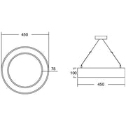 Brumberg Leuchten - Pendelleuchte LED-Pendel-Ringleuchte 13555164 DALI DT6 D45cm H10cm