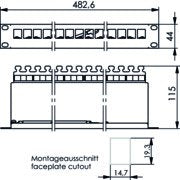 Telegärtner - Patchpanel Kupfer 19Z.-Modulträger sw Cat.6 AMJ-Mod 24PP sw inkl.24xAMJ-Mod.1HE