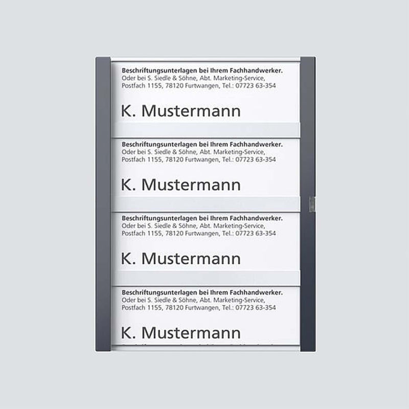 Siedle&Söhne - Zubehör/Ersatzteile für Türkommunikation Namensschild kpl. 210007072-00 Anthrazitgrau