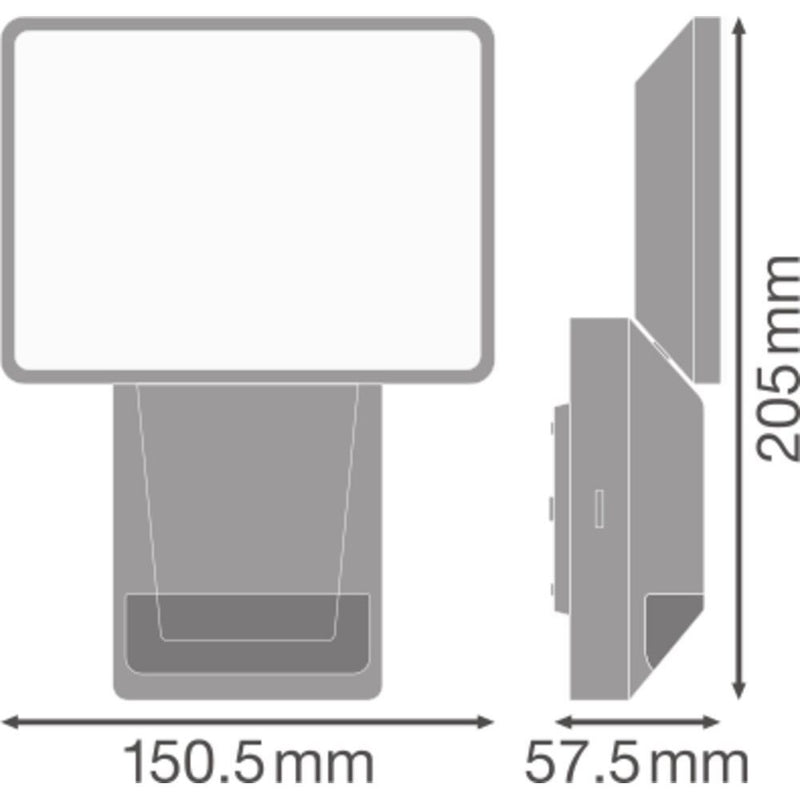 Ledvance - Downlight/Strahler/Flutlicht LED-Strahler mit Sensor EPROFLOODS154KIP55DG 4000K, grau