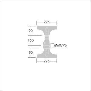 Thorn - Zubehör/Ersatzteile für Lichtmast Mastaufsatzadapter Olsys LED1 #96262299 für 2 Leuchten  − 1 Stück