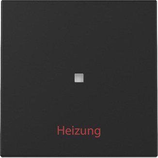 Gira - Abdeckung/Bedienelement für Installationsschalterprogramme Wippe Kontrollf. + Heizung 3678005 Ein/Aus Schwarz m