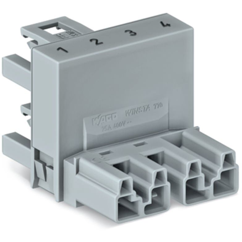 WAGO - Kompaktverteiler für steckbare Gebäudeinstallation h-Verteiler 4-polig 770-1681 Kod. B,grau − 50 Stück