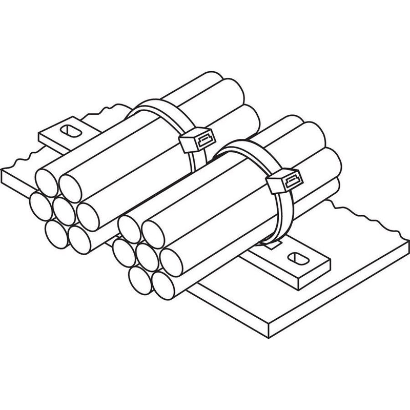 HellermannTyton - Befestigungssockel und -element für Kabelbinder Kabelleiste MSMP5-N66-NA − 100 Stück