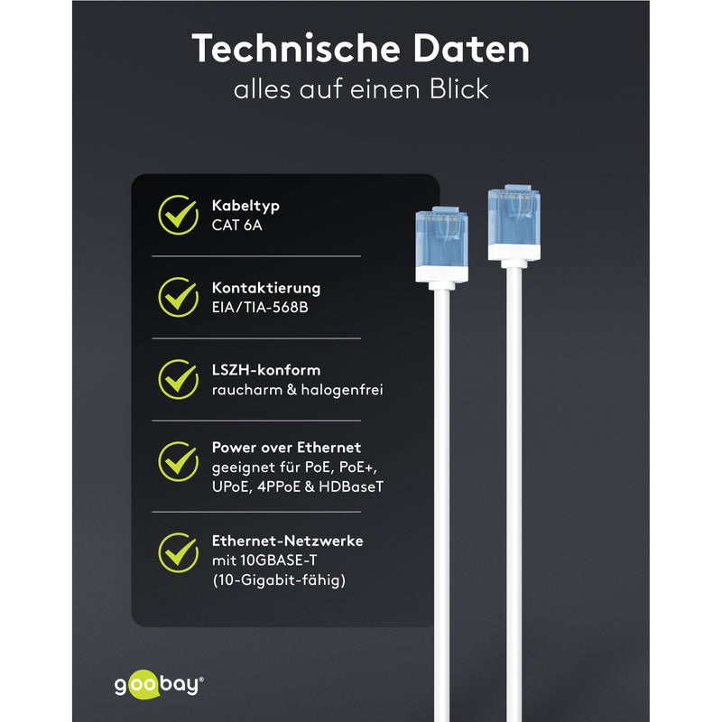 Goobay - Patchkabel Kupfer Patchkabel U/UTP Cat6 74286 Ultraflexibel,slim,w