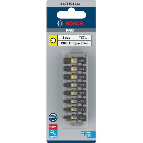 Bosch - Bit-Set PRO Impact Bit Set 2608522322 T15 T20(x2) T25(x2)
