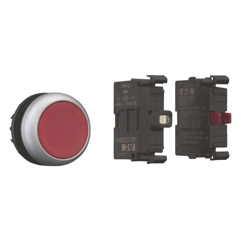 Eaton - Frontelement für Drucktaster Komplettgerät, M22-DL-RK01LED230BVP Leuchtdrucktaste