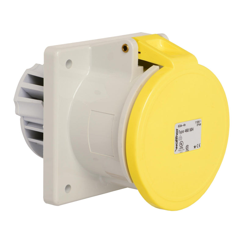 Walther Werke - CEE-Anbausteckdose (IEC 60309) Anbaudose gerade 63A 460504 5P 110V 4h IP44