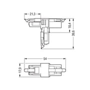WAGO - Kompaktverteiler für steckbare Gebäudeinstallation T-Verteiler 3-polig 890-665 Kod. A,weiß − 25 Stück