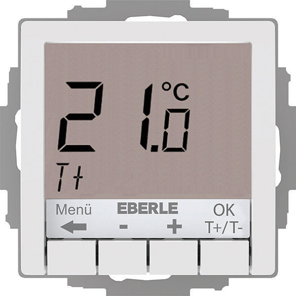 Eberle Controls - Raumthermostat/Uhrenthermostat UP-Thermostat UTE4100R-RAL9016-G55 Hinterleuchtung weiß