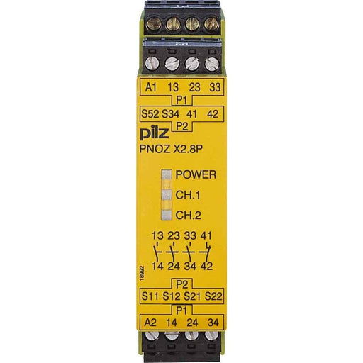 Pilz - Gerät zur Überwachung von sicherheitsgerichteten Stromkreisen Not-Aus-Schaltgerät PNOZ X2.8P #777301 24VACDC 3n/o 1n/c