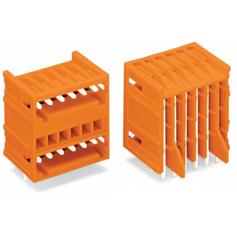 WAGO - Leiterplattensteckverbinder THT-DoppelstockStiftleiste 734-437/001-000 1,0x1,0,abgew.,or − 50 Stück