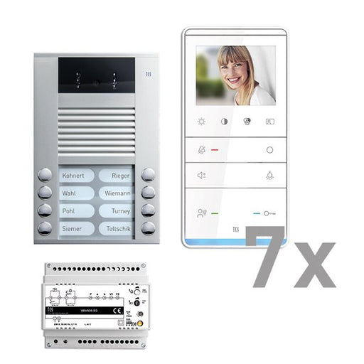 TCS Tür Control - Türsprech-Set Videosprechanlgenset color PVE16070-0010 7 Tasten AP,Freispr
