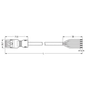 WAGO - Konfektionierte Leitung für steckbare Gebäudeinstallation konfekt. Anschlussleitung 891-8995/106-705 Eca,Buchse