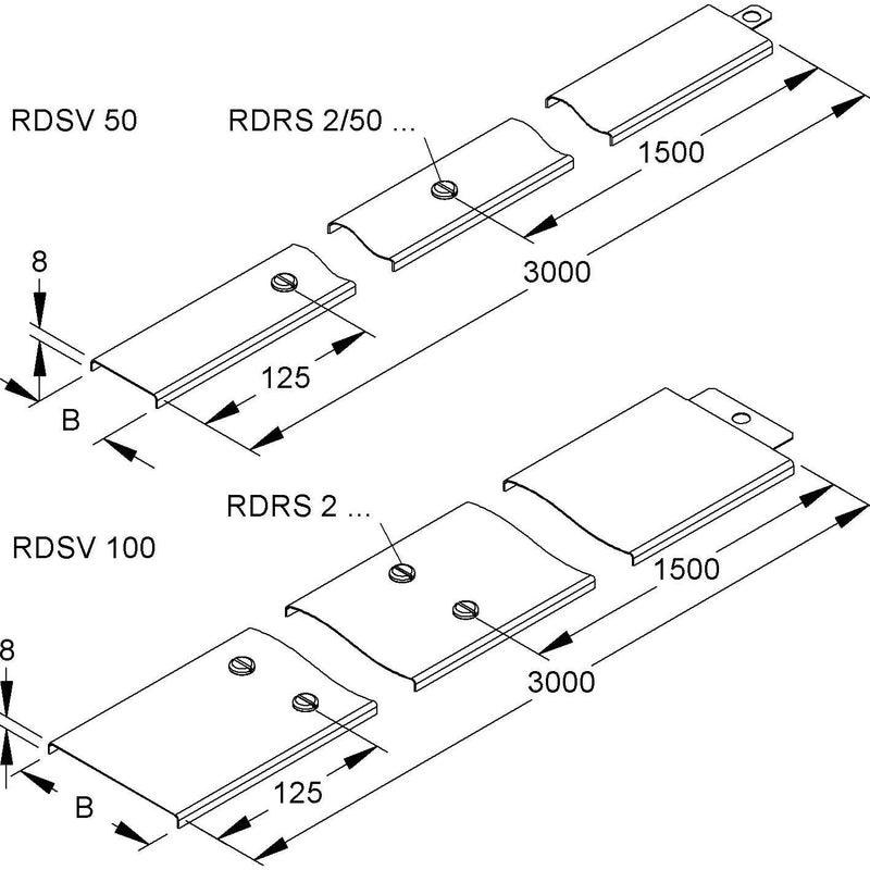 Niedax - Deckel für Kabeltragsystem Abdeckung RDSV 50 E3 − 3 Meter